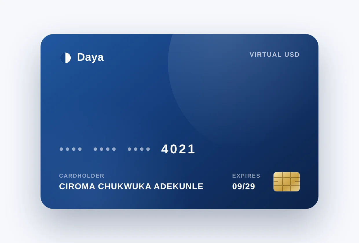 Daya Borders virtual dollar card